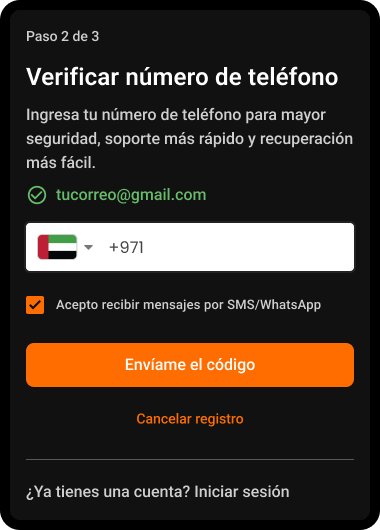 Paso 6: Verificación de teléfono