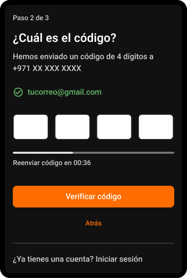 Paso 7: Código recibido por teléfono