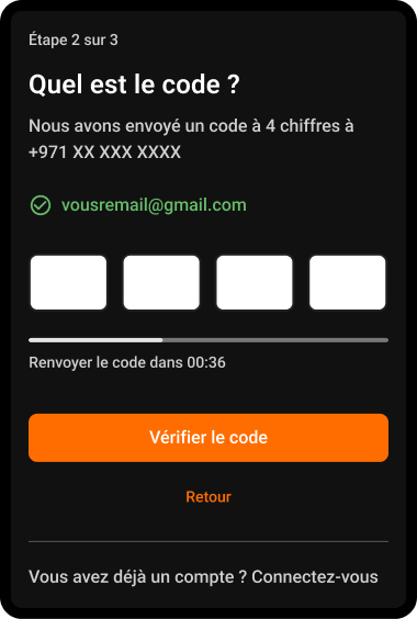 Étape 7: Code reçu par téléphone