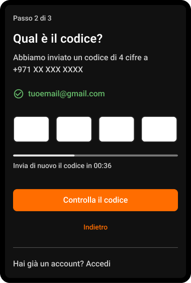 Passaggio 7: Inserisci il codice ricevuto sul telefono