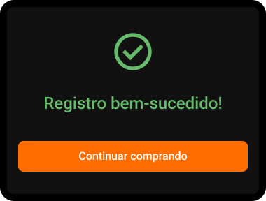 Parabéns! Registro completo.