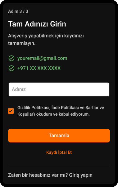 AR-PAY’e Nasıl Kayıt Olunur? 8 Adım 8: Adınızı girin, politikalarımızı okuyup onaylayın.