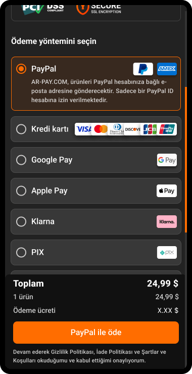 AR-PAY ile ürünlerinizi kolay ve güvenli bir şekilde satın alın 4 Adım 4: Ödeme yöntemini seçin ve ödemenizi tamamlayın.