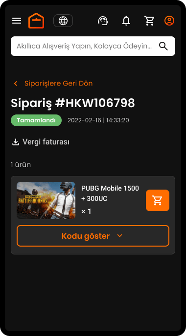 AR-PAY ile ürünlerinizi kolay ve güvenli bir şekilde satın alın 7 Adım 7: Kodunuzu görmek için Kodu Göster butonuna tıklayın.