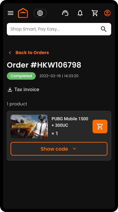 Step 7: Click the Show Code button to display your code.