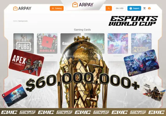 دليلك إلى بطاقات هدايا Esports World Cup على ARPay