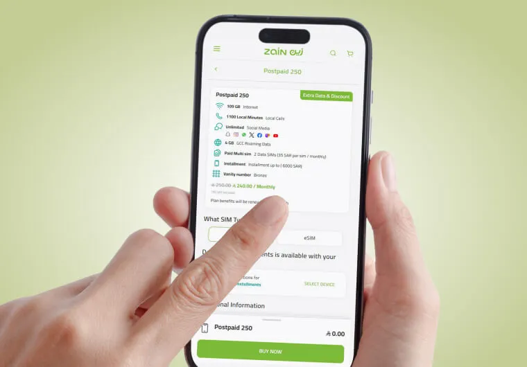 Zain Postpaid 250 Plan Overview: Zain Postpaid 250: 109GB + Unlimited Social Media for Just 240 SAR