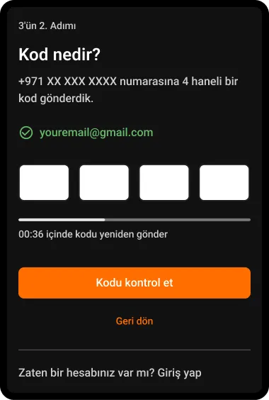 Adım 7: Telefonunuza gelen kodu girin. 