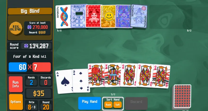 تركيبات البوكر الأساسية في Balatro