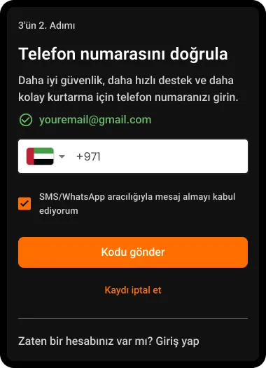 Adım 6: Telefon numaranızı doğrulayın. 