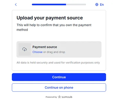 Step 4. Select Your preferred language and choose one of the two options to Start Verification process 