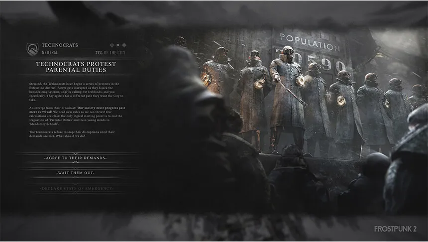 ما مسار لعبة Frostpunk 2؟