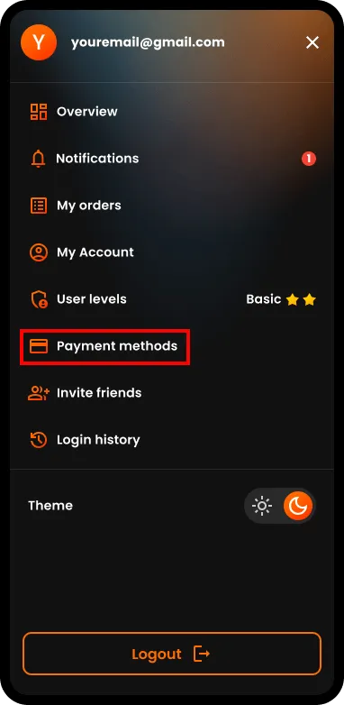 How to Verify Payment method on AR-PAY - Step 2. Select Payment methods 