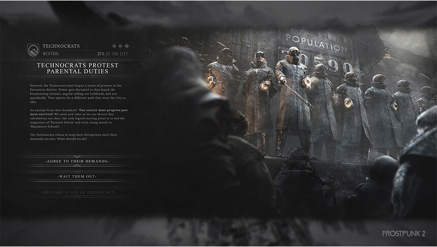 Frostpunk 2: قرارات صعبة ومصير مجتمع بأكمله على عاتقك 1 ما مسار لعبة Frostpunk 2؟