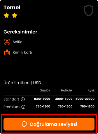 AR-PAY’de Kimliğinizi Nasıl Doğrularsınız? 3 Adım 3. Temel seviyeyi Doğrulamak için butona tıklayın