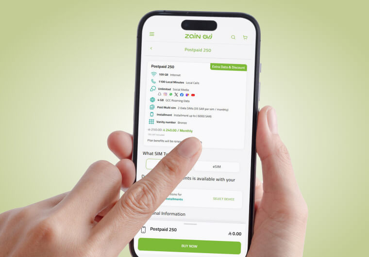 Zain Postpaid 250: 240 SAR ile 109GB + Sınırsız Sosyal Medya 1 Zain Postpaid 250 Planının Detayları