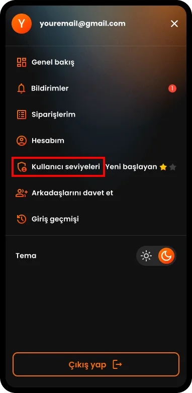 AR-PAY’de Kimliğinizi Nasıl Doğrularsınız? 2 Adım 2. Kullanıcı seviyelerini seçin